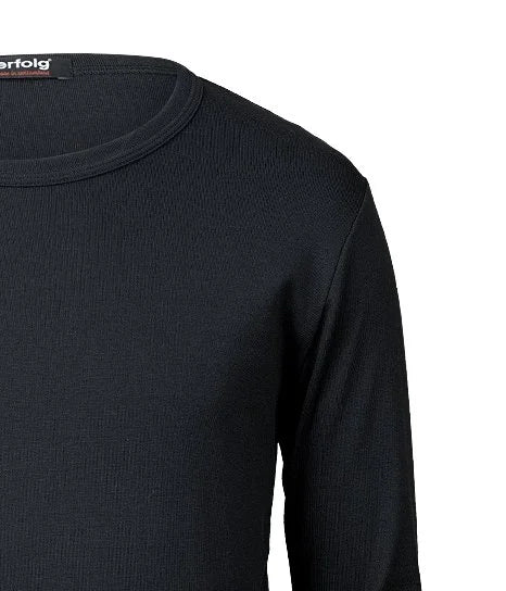 ERFOLG H / T-shirt col rond longues manches noir