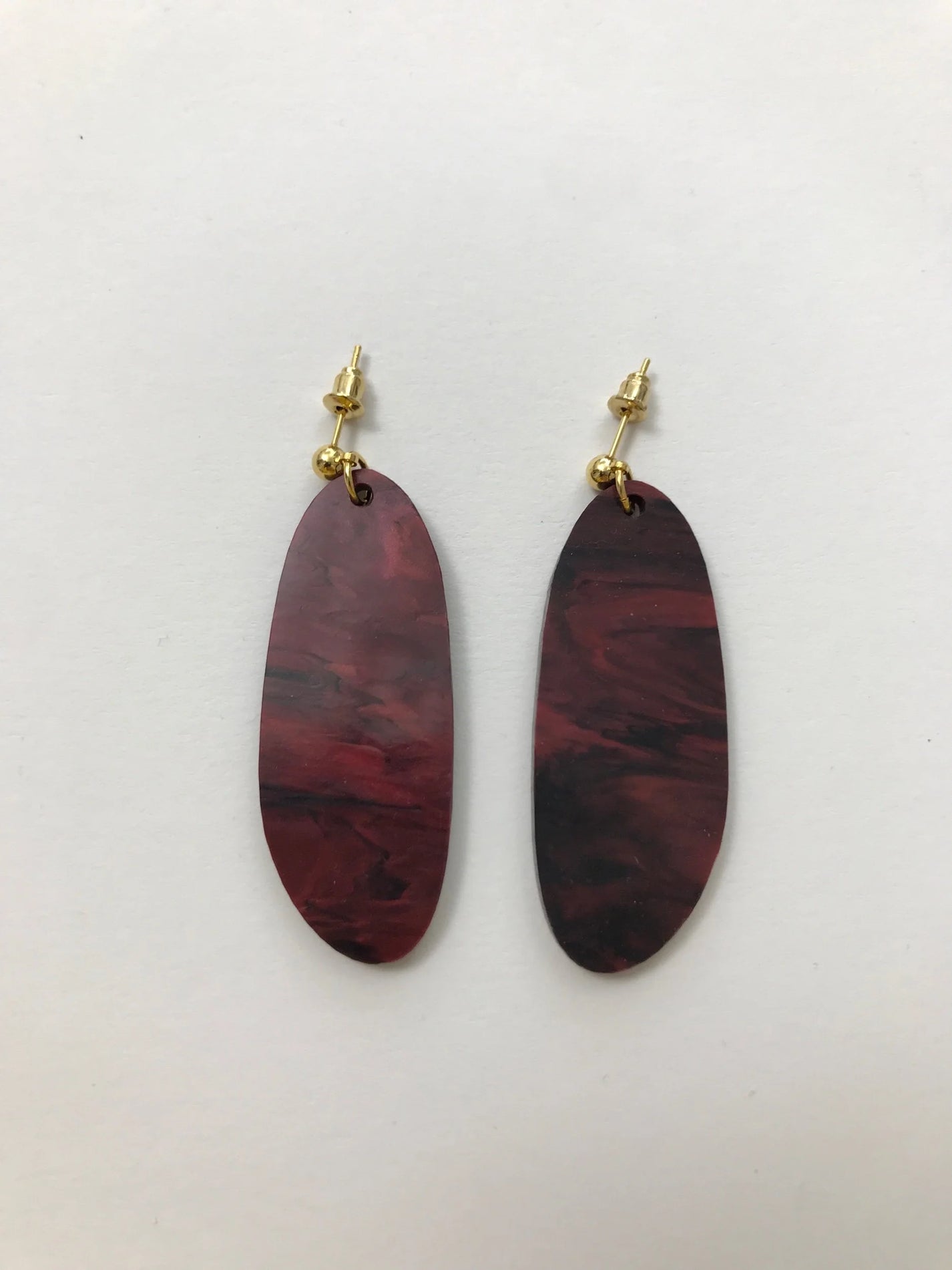 CURA Jewellery / Large pebble earrings, Red Tiger Eye