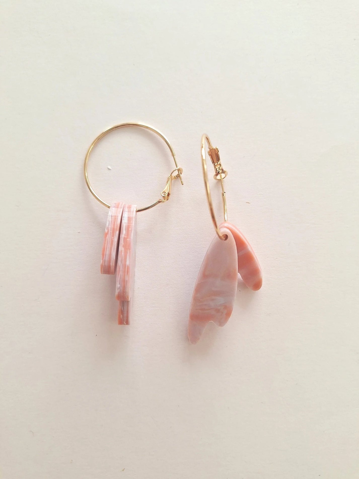 CURA Jewellery / Stacked long petal earrings (hoops) - Dusk