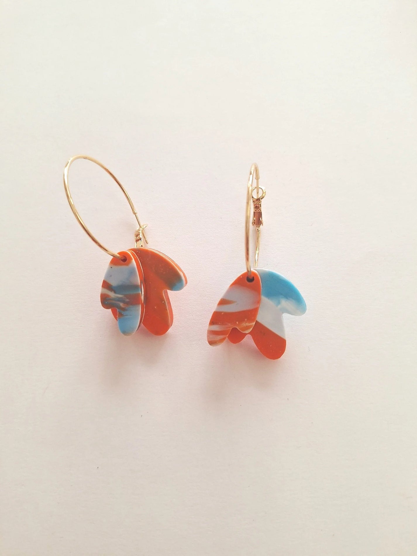 CURA Jewellery / Stacked petal earrings (hoops) - Poolside Spritz