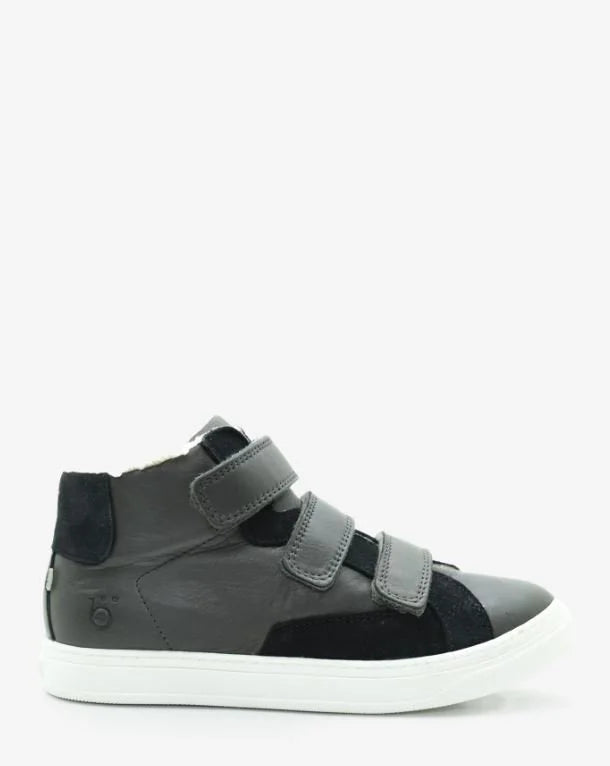BENJIE / baskets à velcro junior et adulte "HERMANCE" - noir et anthracite