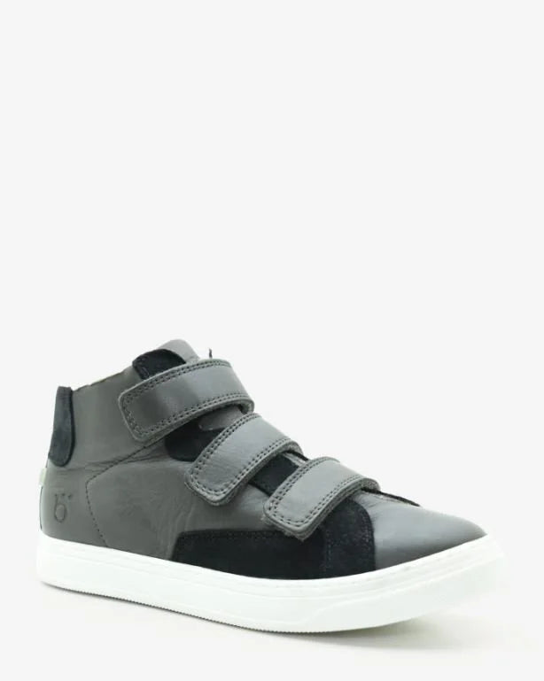 BENJIE / baskets à velcro junior et adulte "HERMANCE" - noir et anthracite