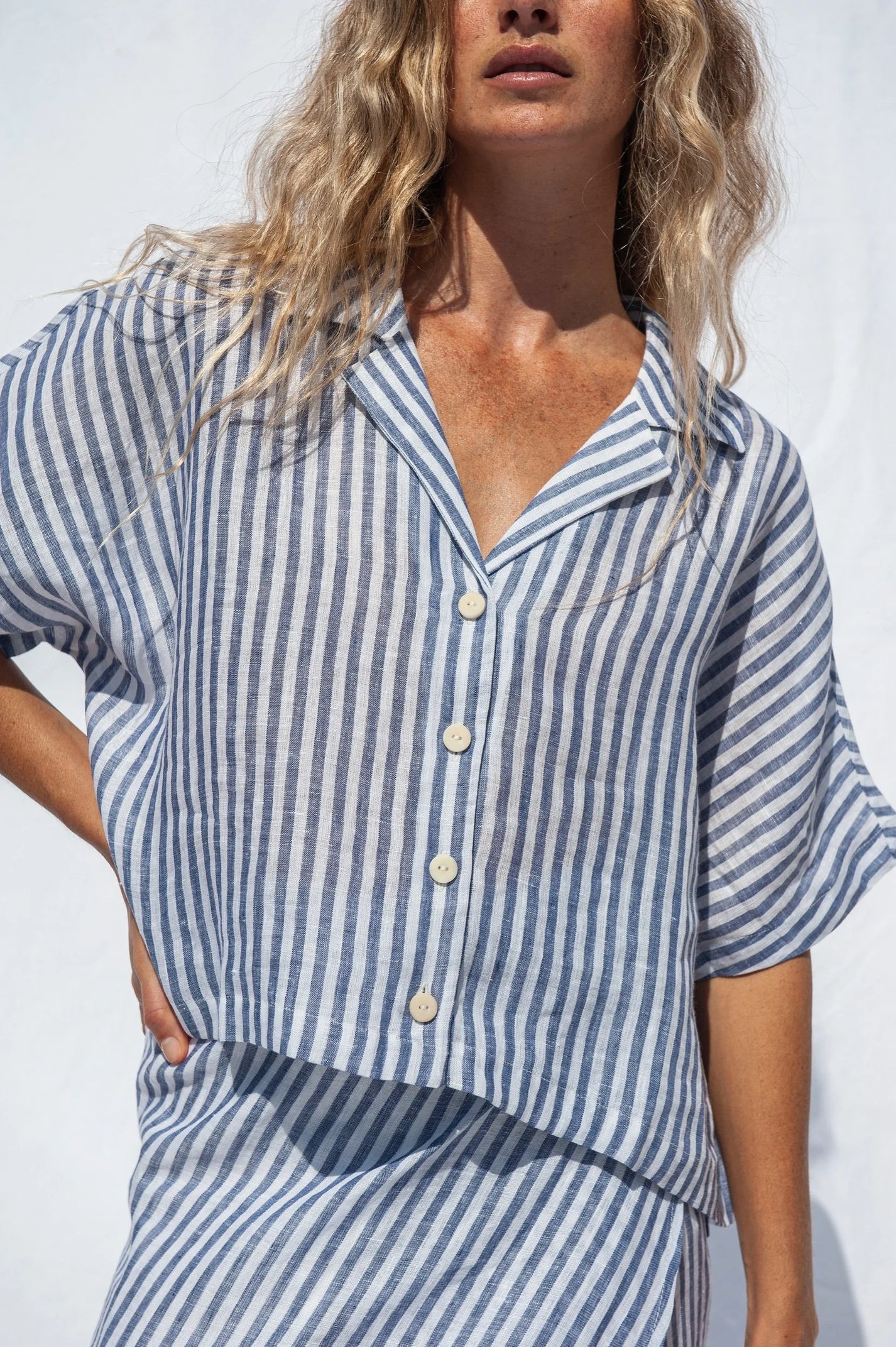 Jungle Folk / Blouse en lin Elise, rayé