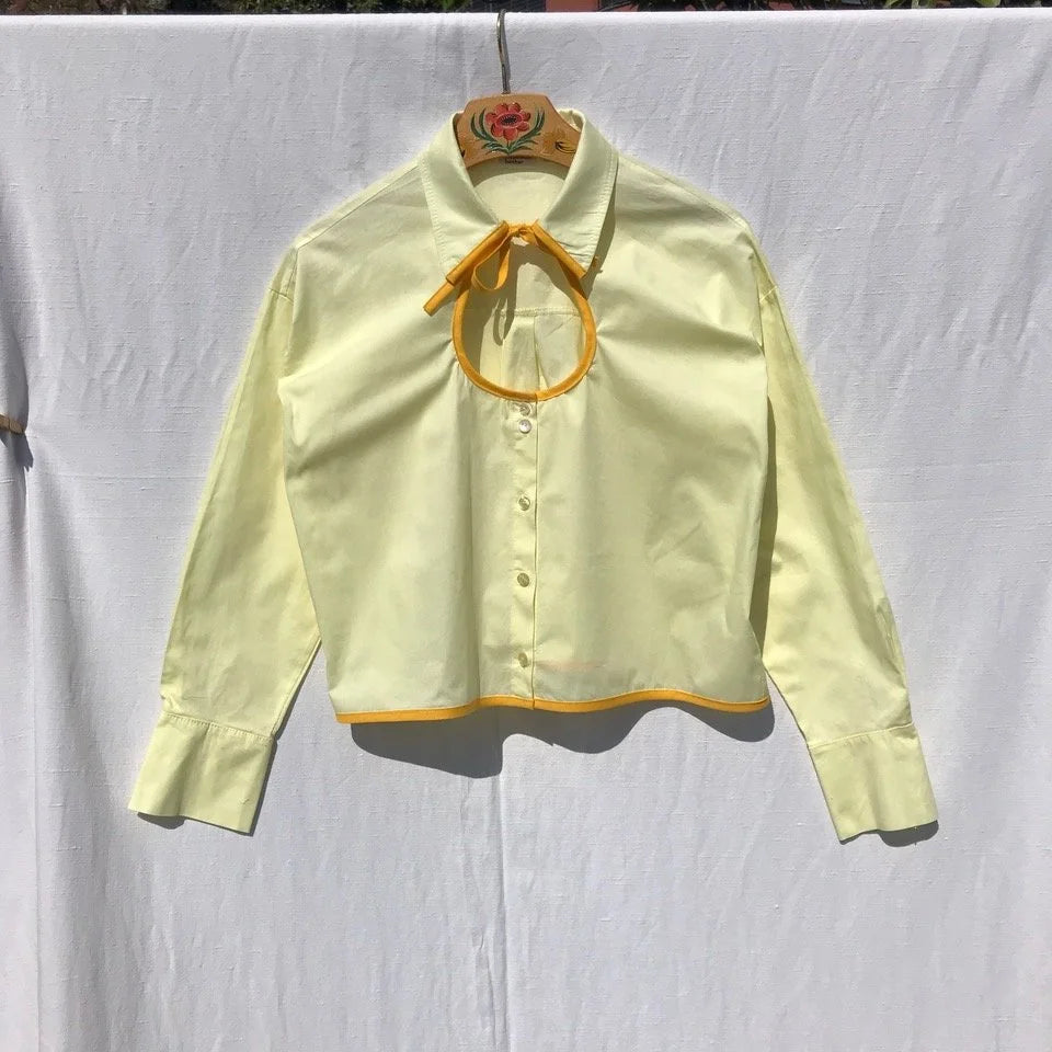 stéphanie bircher / chemise courte jaune