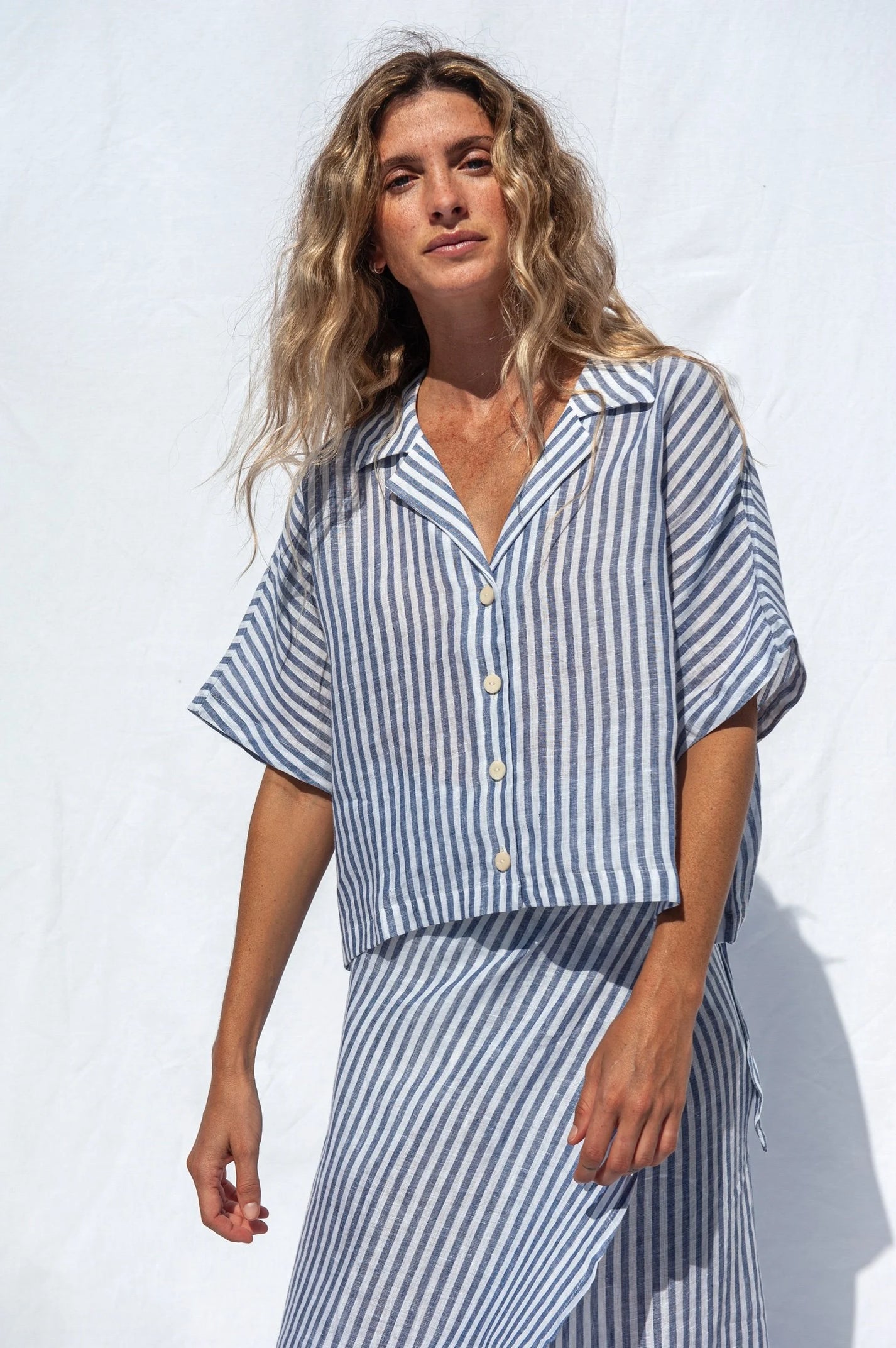 Jungle Folk / Blouse en lin Elise, rayé