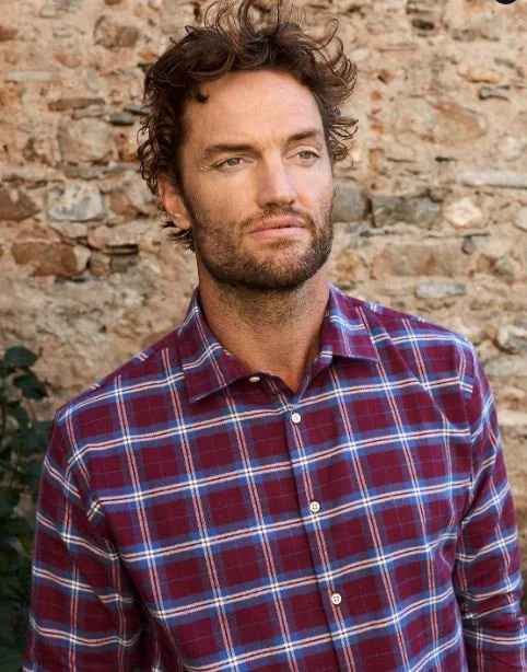 CARPASUS / Chemise flanelle castanio check bordeaux