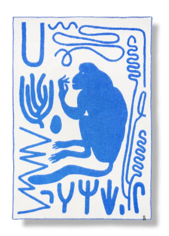 ZigZagZurich / Plaid en laine "Blue Monkey"
