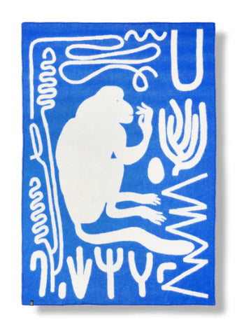 ZigZagZurich / Plaid en laine "Blue Monkey"