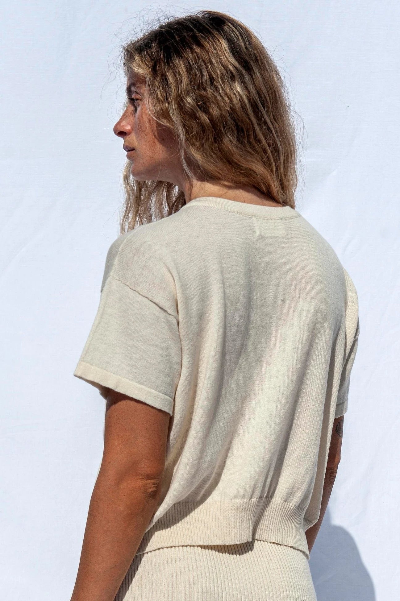 Jungle Folk / top en maille El sur - Ivory