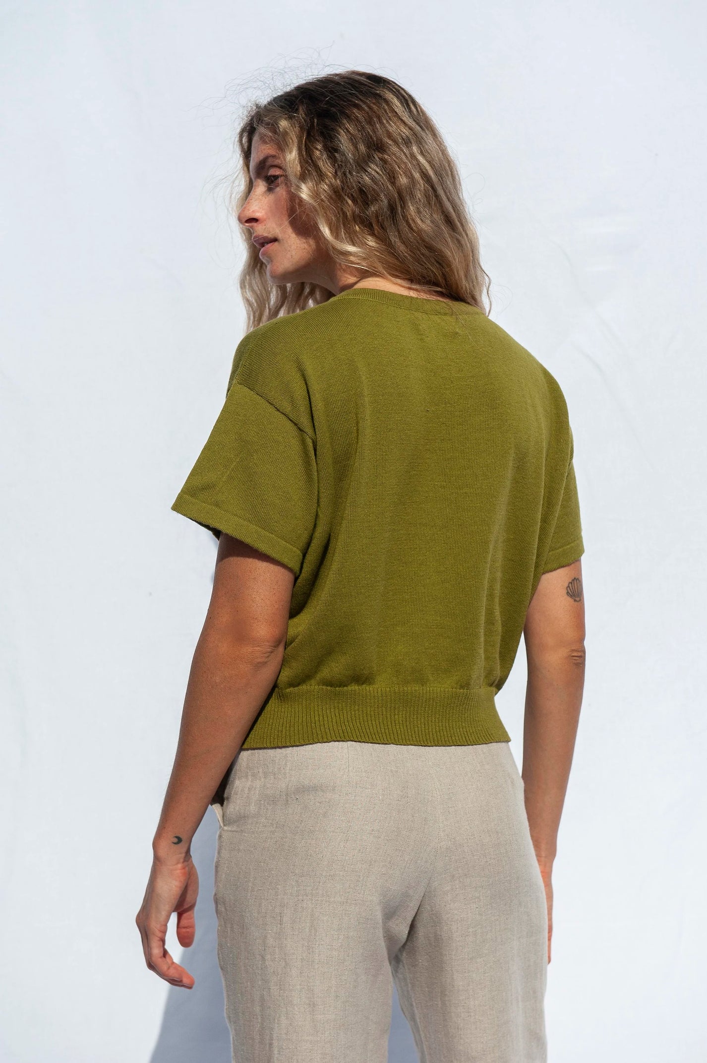 Jungle Folk / top en maille El sur - Moss green
