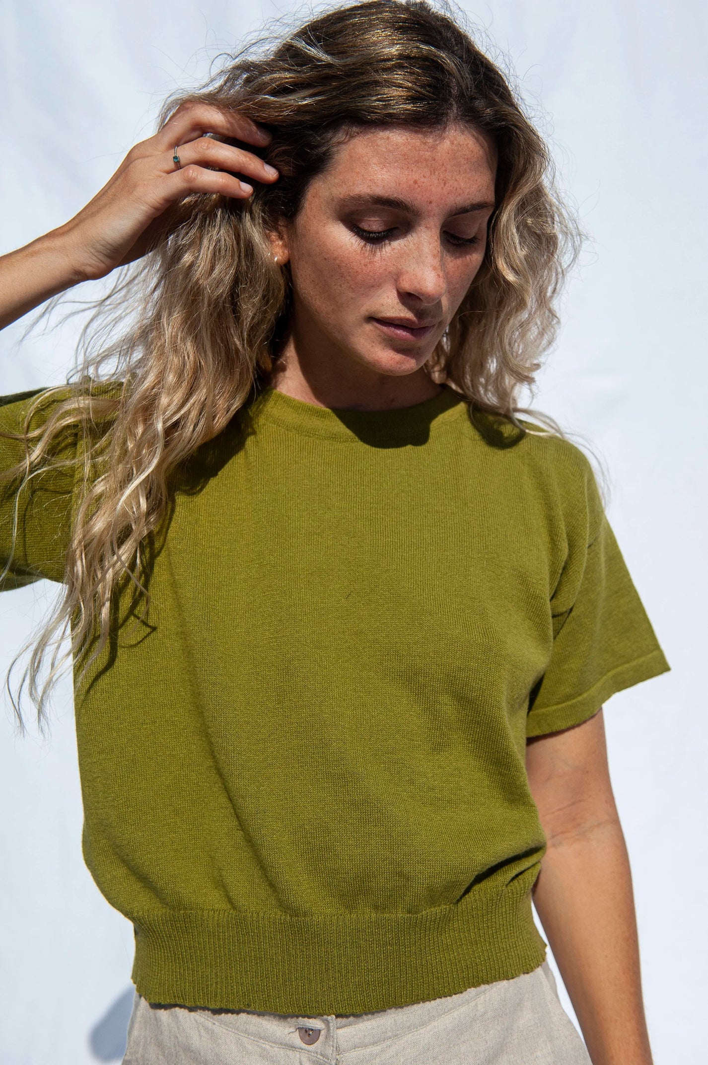 Jungle Folk / top en maille El sur - Moss green