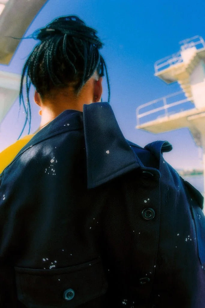 CREST / Trucker jacket, drill dripping