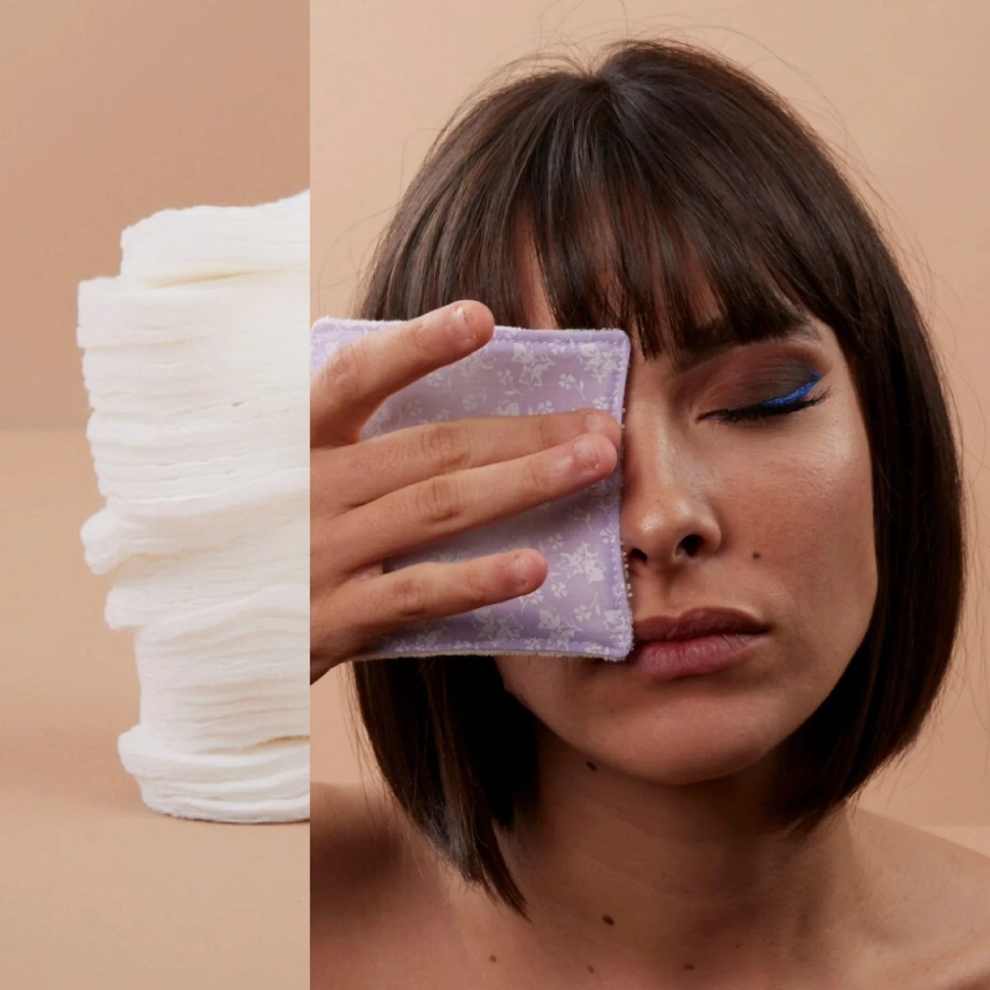 LABO / lingettes démaquillantes, mauve fleuri