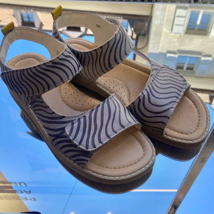 RE/BENJIE / Sandale Pregassona Gris clair