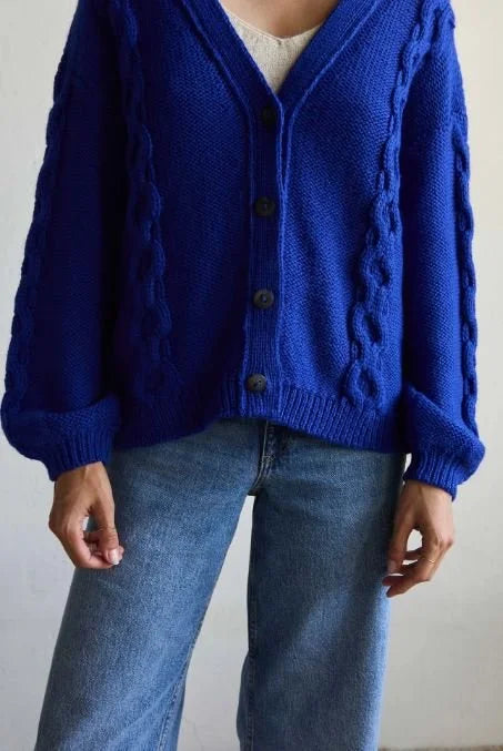 Jungle Folk / cardigan ROCCO - bleu électrique