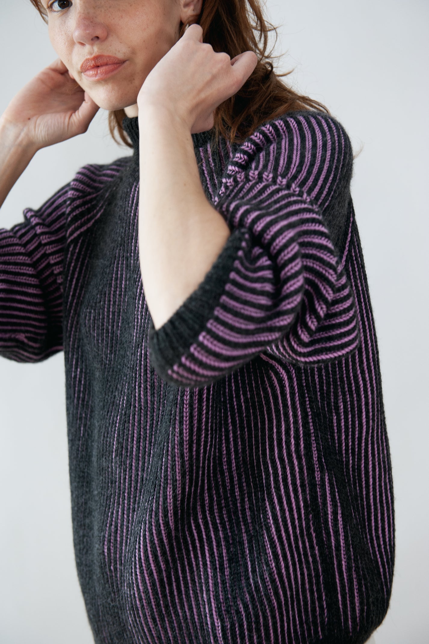 Jungle Folk / Pull Brooke réversible - rose et noir