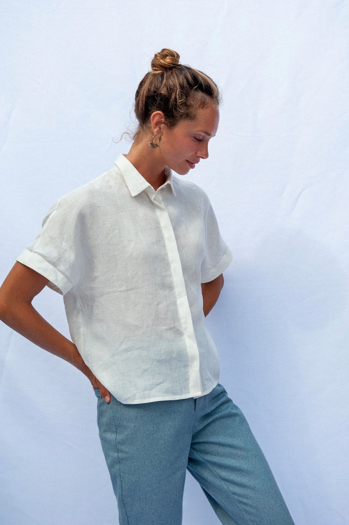 Jungle Folk / Tona Blouse en lin - Ecru