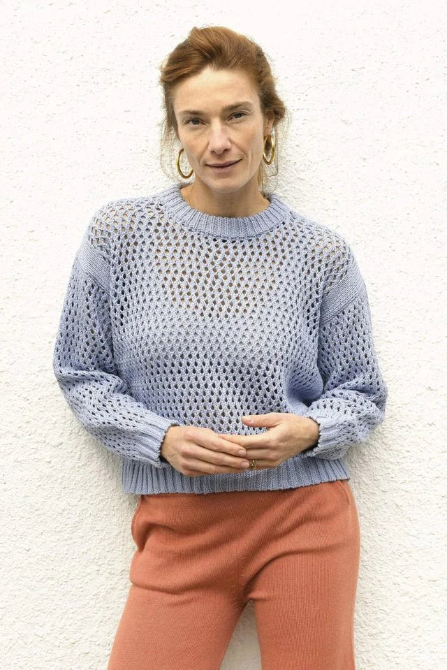 Jungle Folk / pull en maille Elora - Swedish Sky
