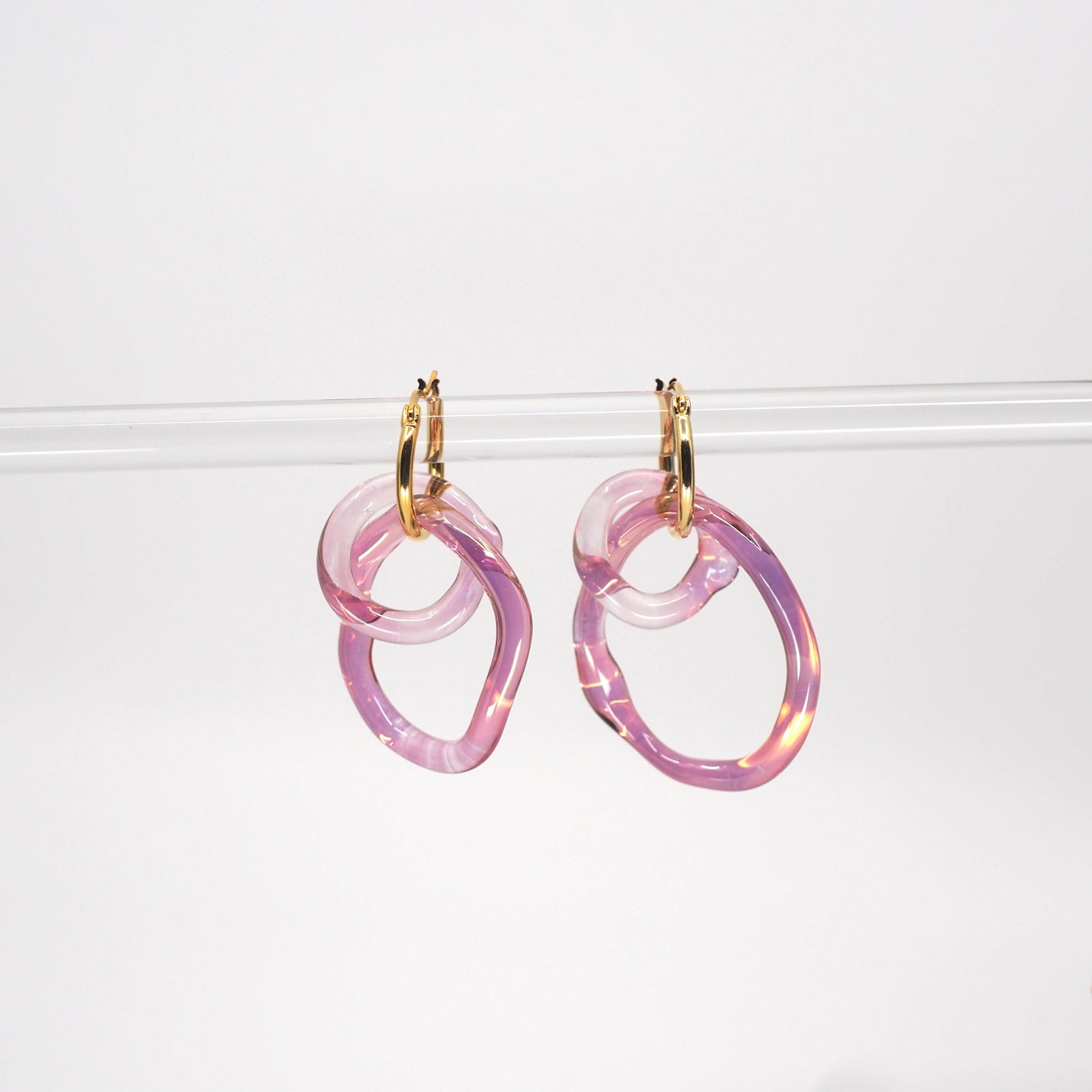 NEUS / BO verre double, rose métalisé