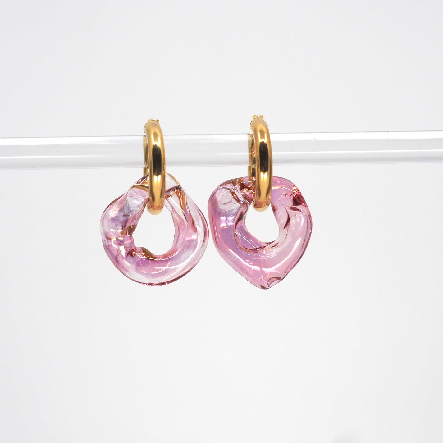 NEUS / BO verre simple chunky, rose métalisé