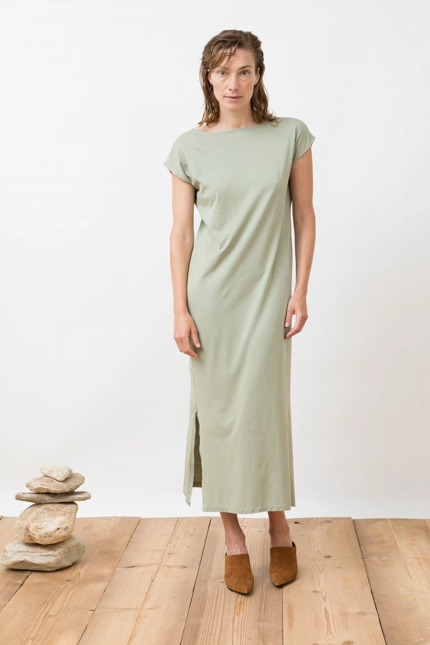 Jungle Folk / robe réversible Soledad - vert amande