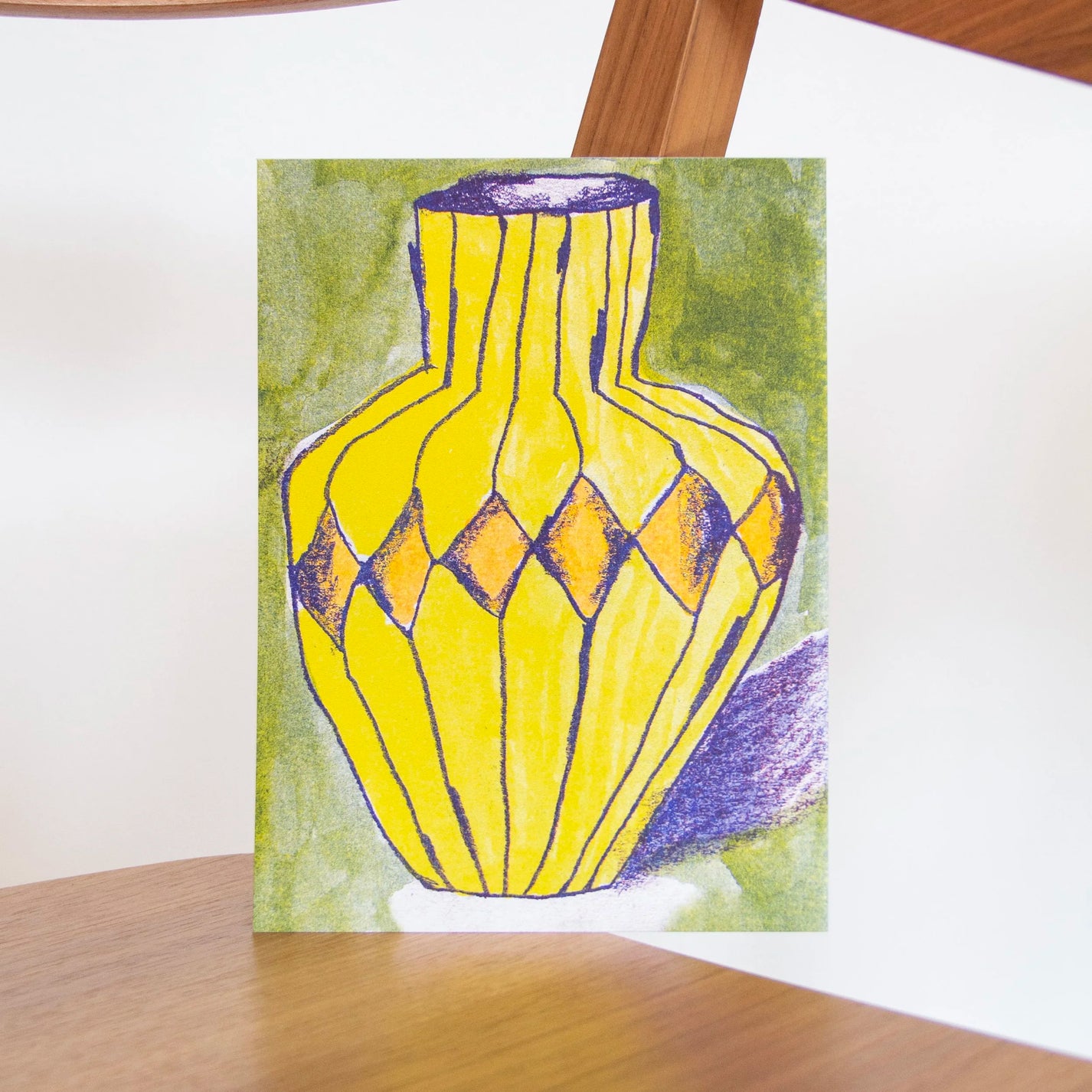 Joe Dessin / Illustration Riso - Vase jaune