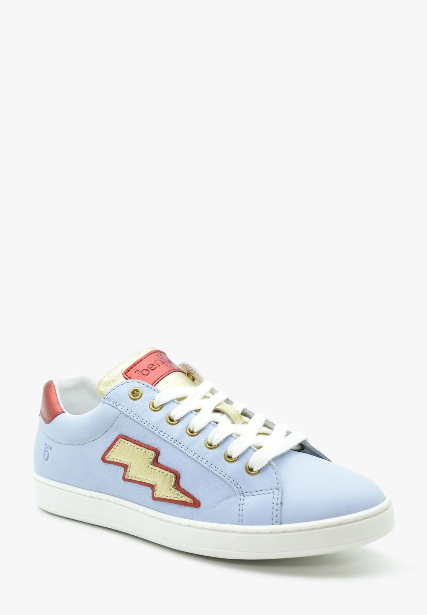 BENJIE / "BLUCHE FLASH" LACETS - BLEU CIEL