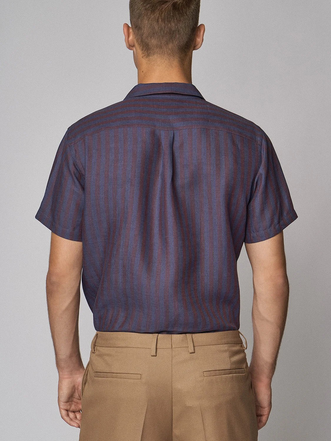 CARPASUS / Chemise Maloja, marine rayé bordeau