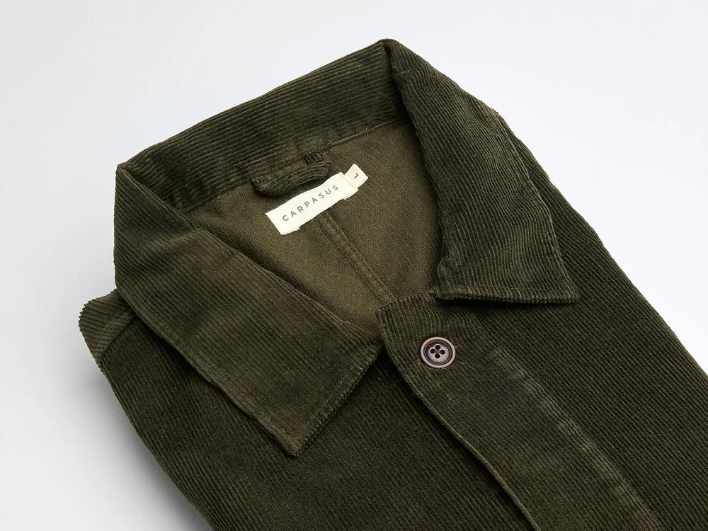 CARPASUS / Sur-Chemise velours côtelé Bosco, vert olive