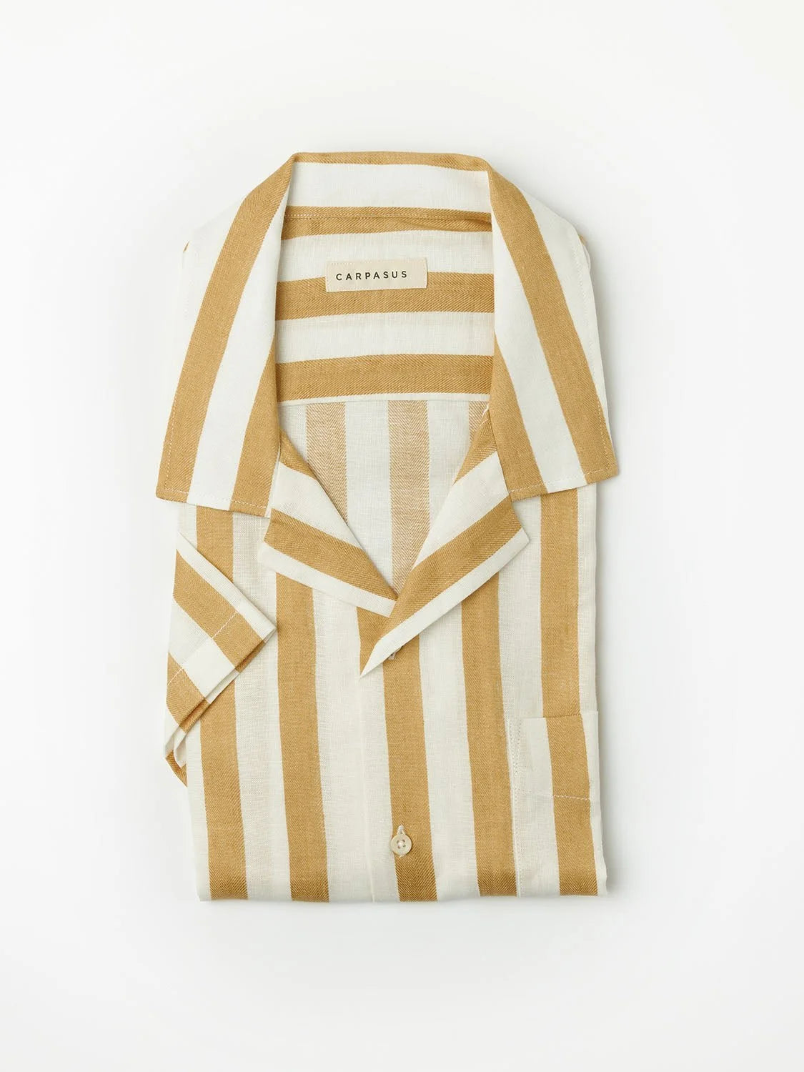 CARPASUS / Chemise Orto manches courtes, rayé Ochre