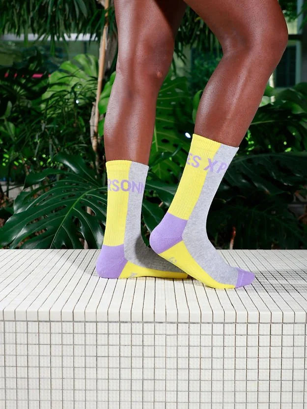 XPersonnes / Chaussettes Gris chinés - Jaune - Violet