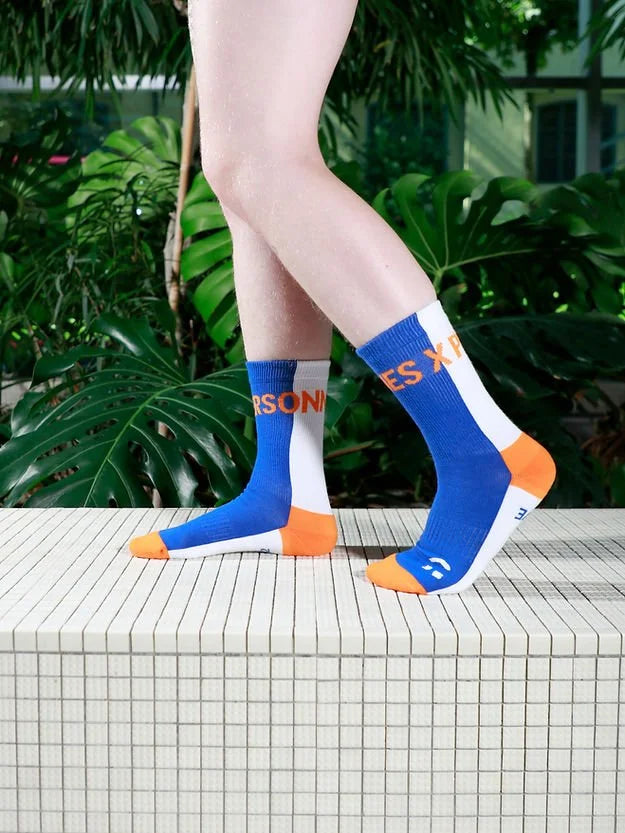XPersonnes / Chaussettes Blanc - Bleu roi - Mandarine