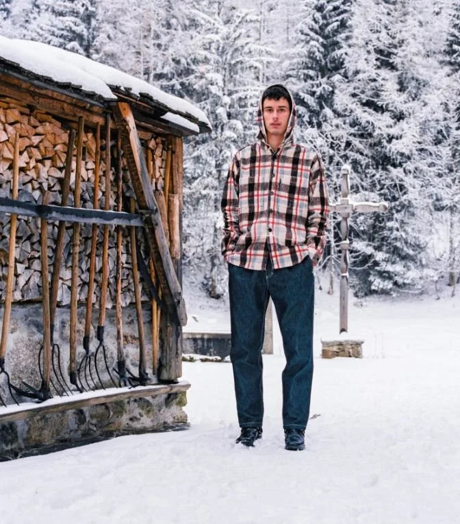 CREST / Veste-chemise capuchon détachable, velours côtelé