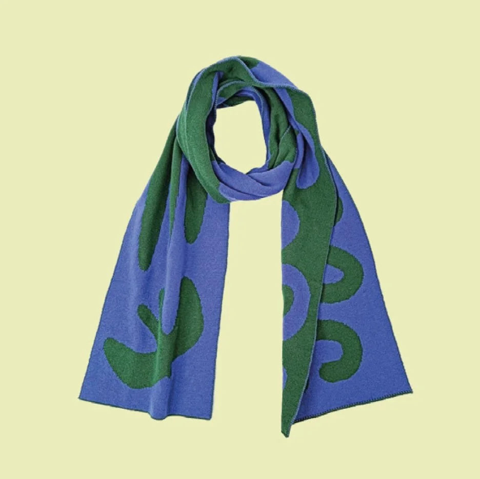 Alice Izzo / écharpe en coton, vert et violet