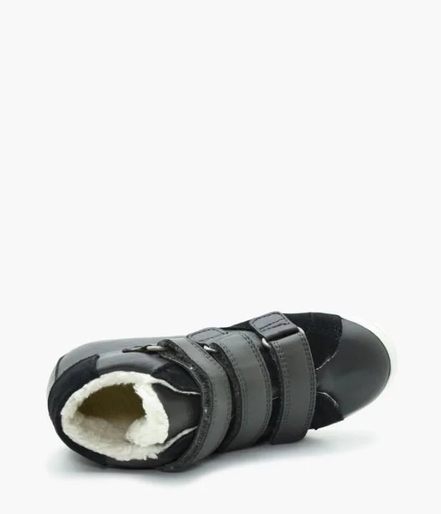 BENJIE / baskets à velcro kids "HERMANCE" - noir et anthracite