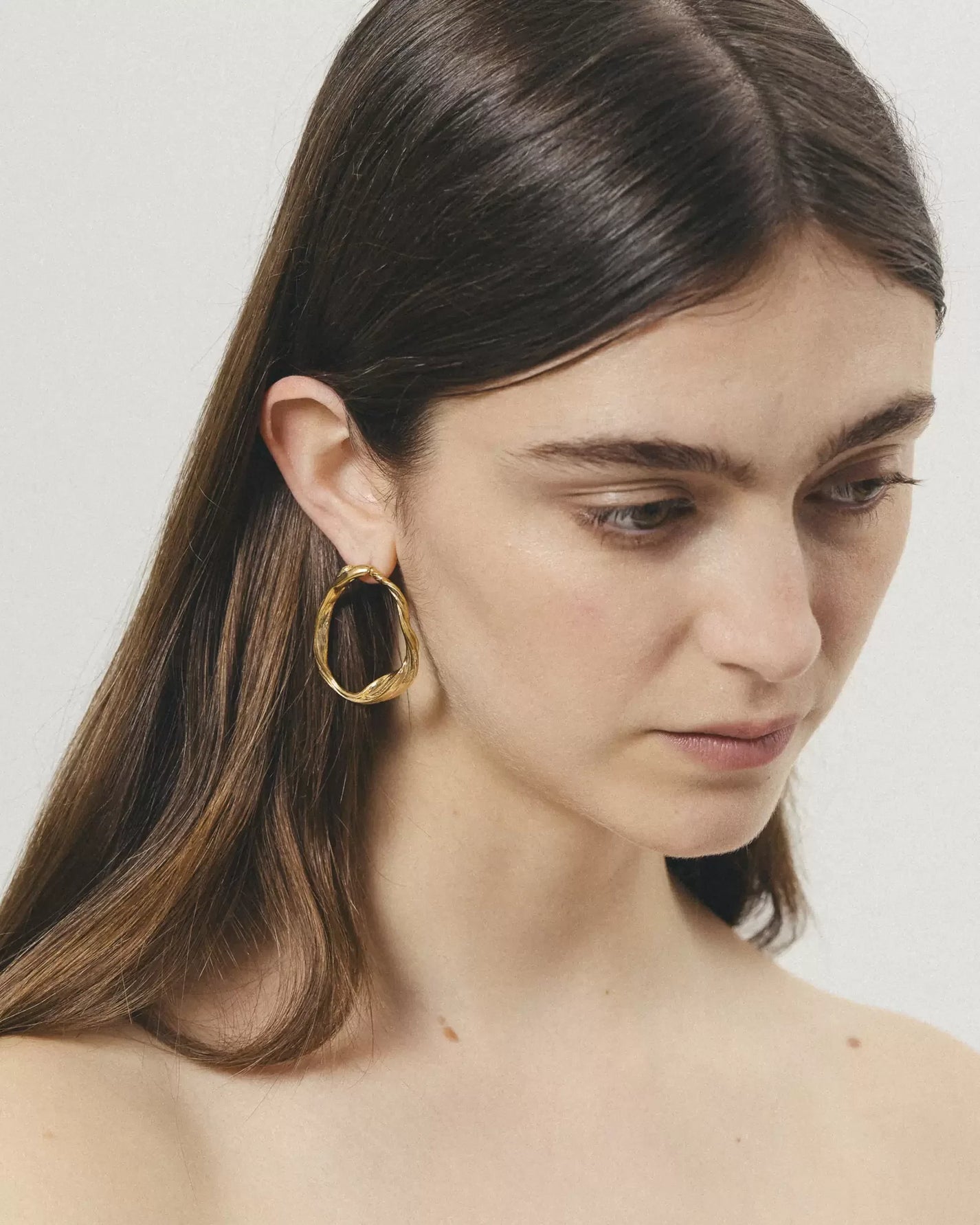 Laura Micheli Jewelry / BO tordadées Curl, Argent plaqué or