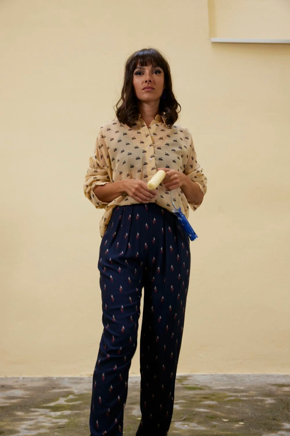Pantalons RE/Folklore, marine/ikat