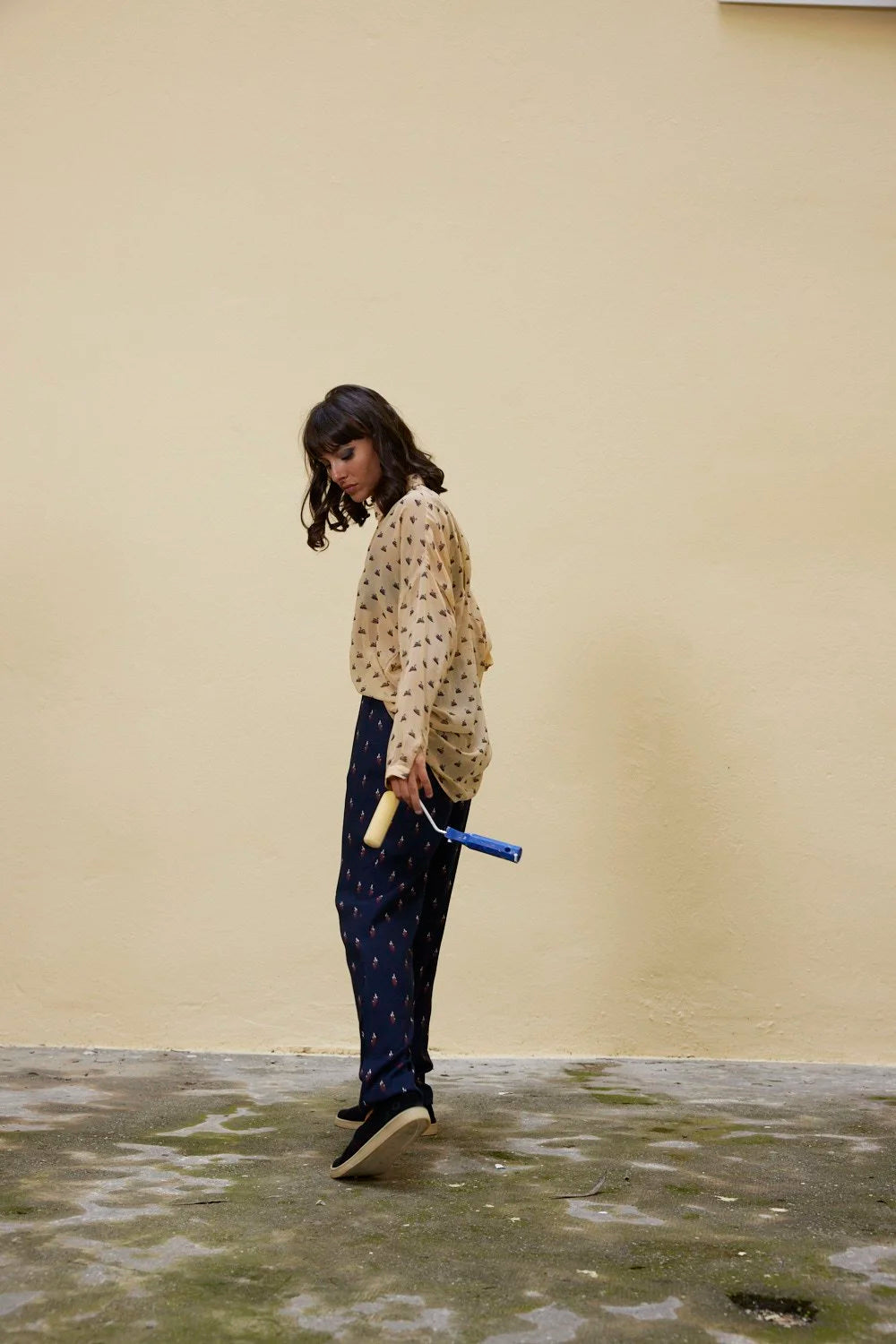 Pantalons RE/Folklore, marine/ikat