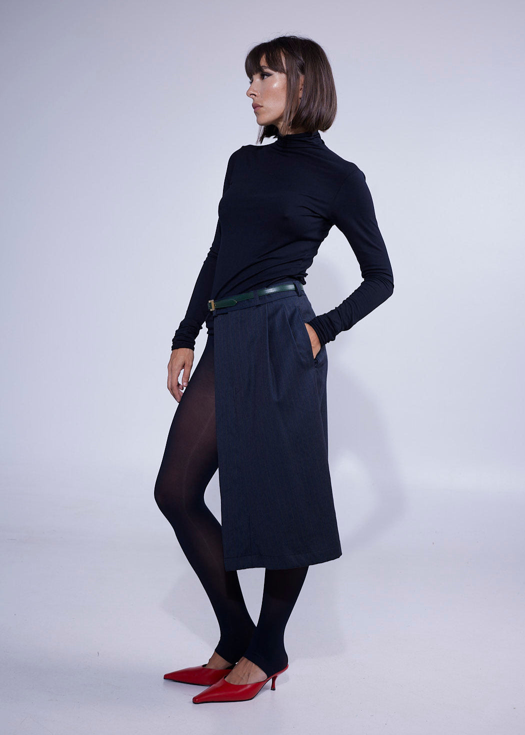 RE/Papa's Blazer Skirt - grise lignée