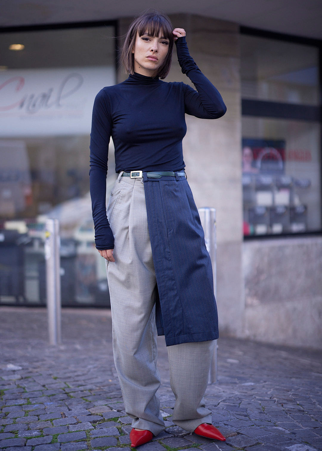 RE/Papa's Blazer Skirt - grise lignée