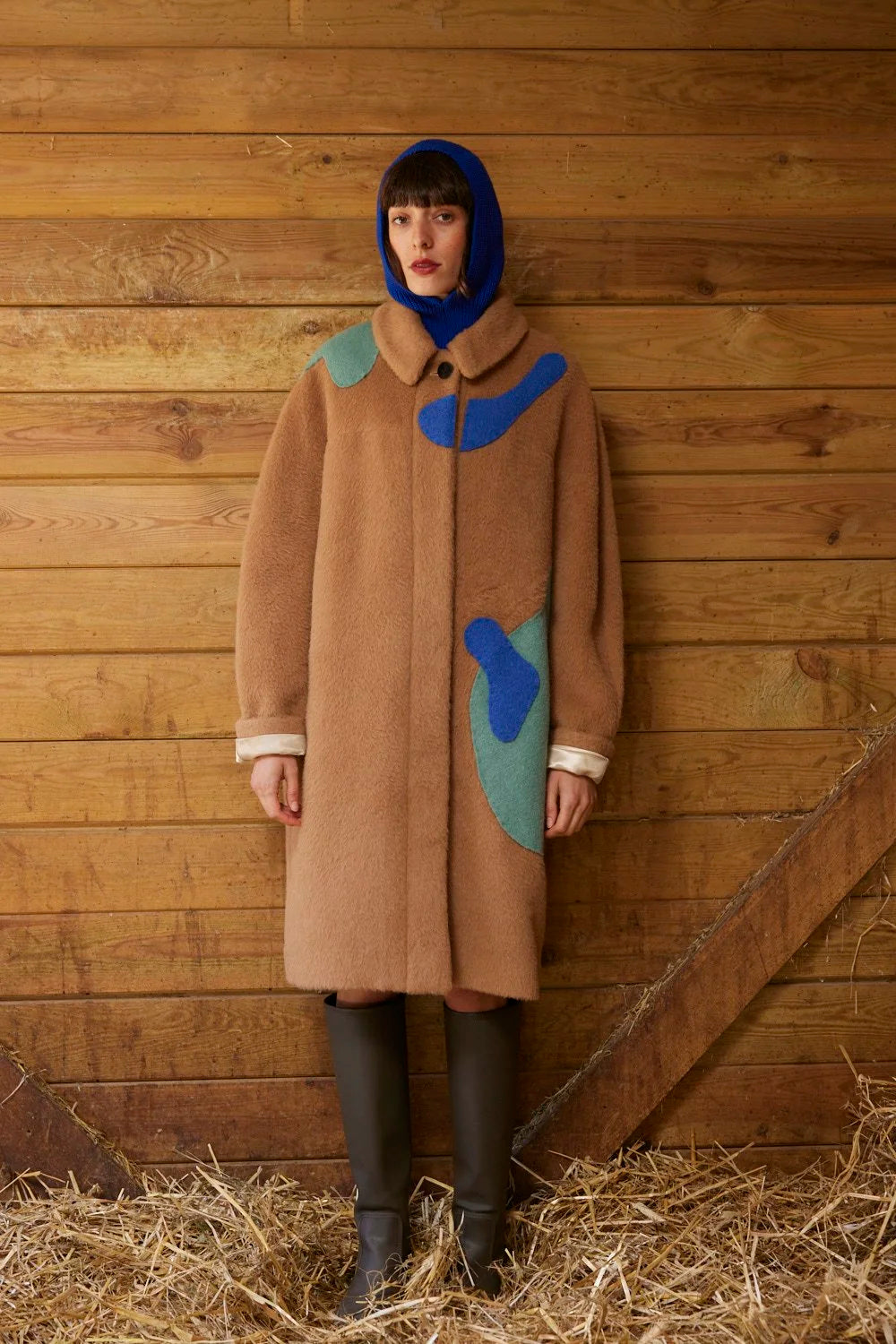 RE/Jungle Folk / manteau CARI - camel+roi et menthe