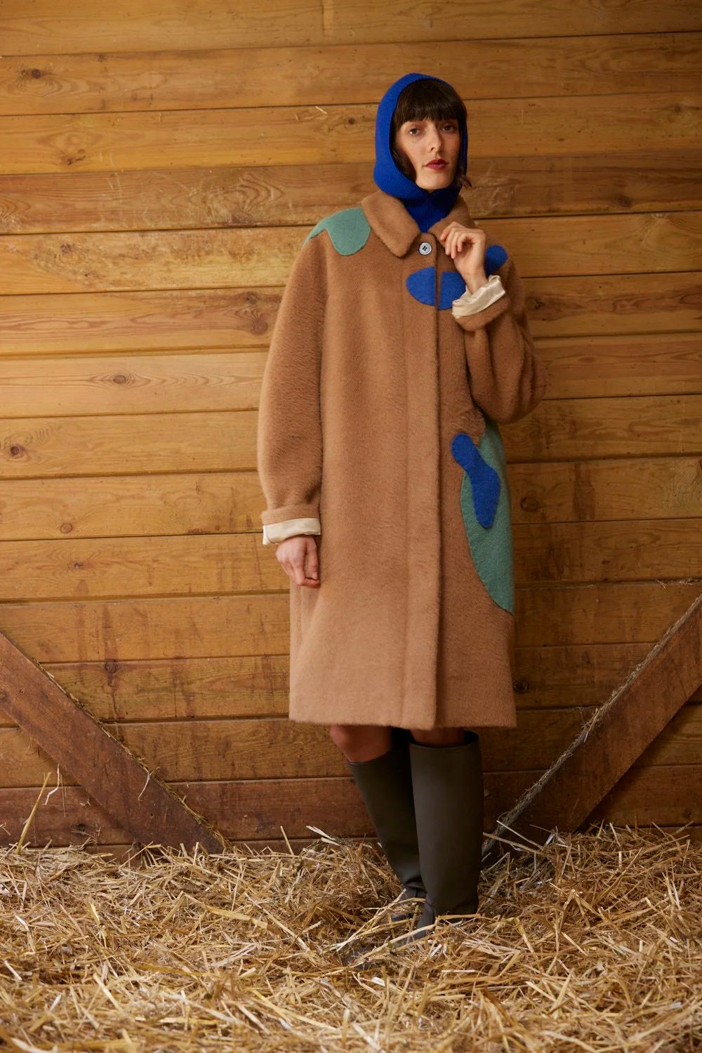 RE/Jungle Folk / manteau CARI - camel+roi et menthe