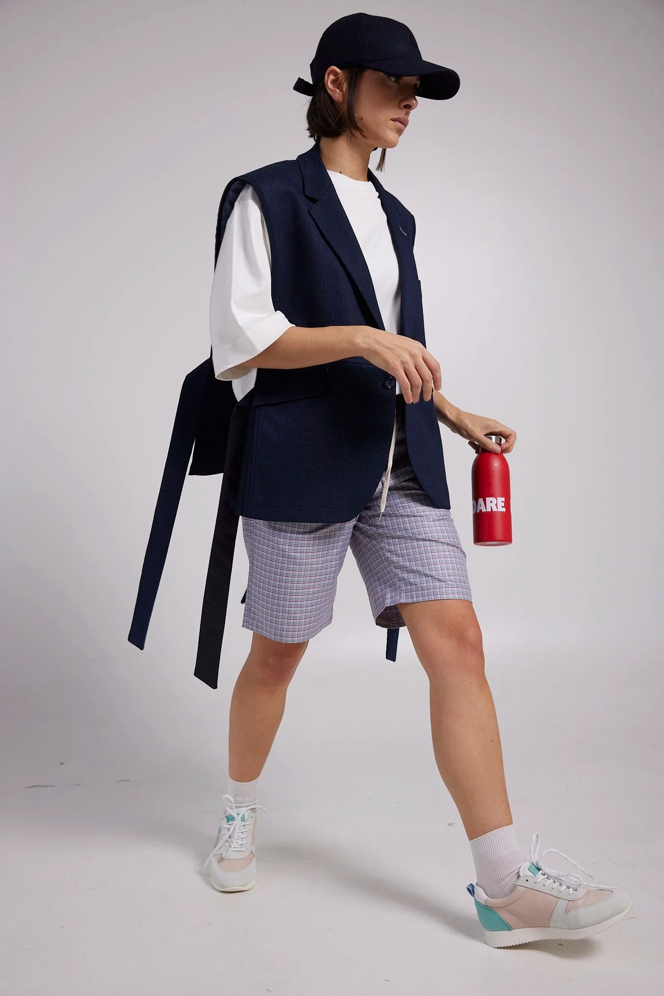 RE/Papa's Blazer à noeuds - n°15 marine petits carreaux