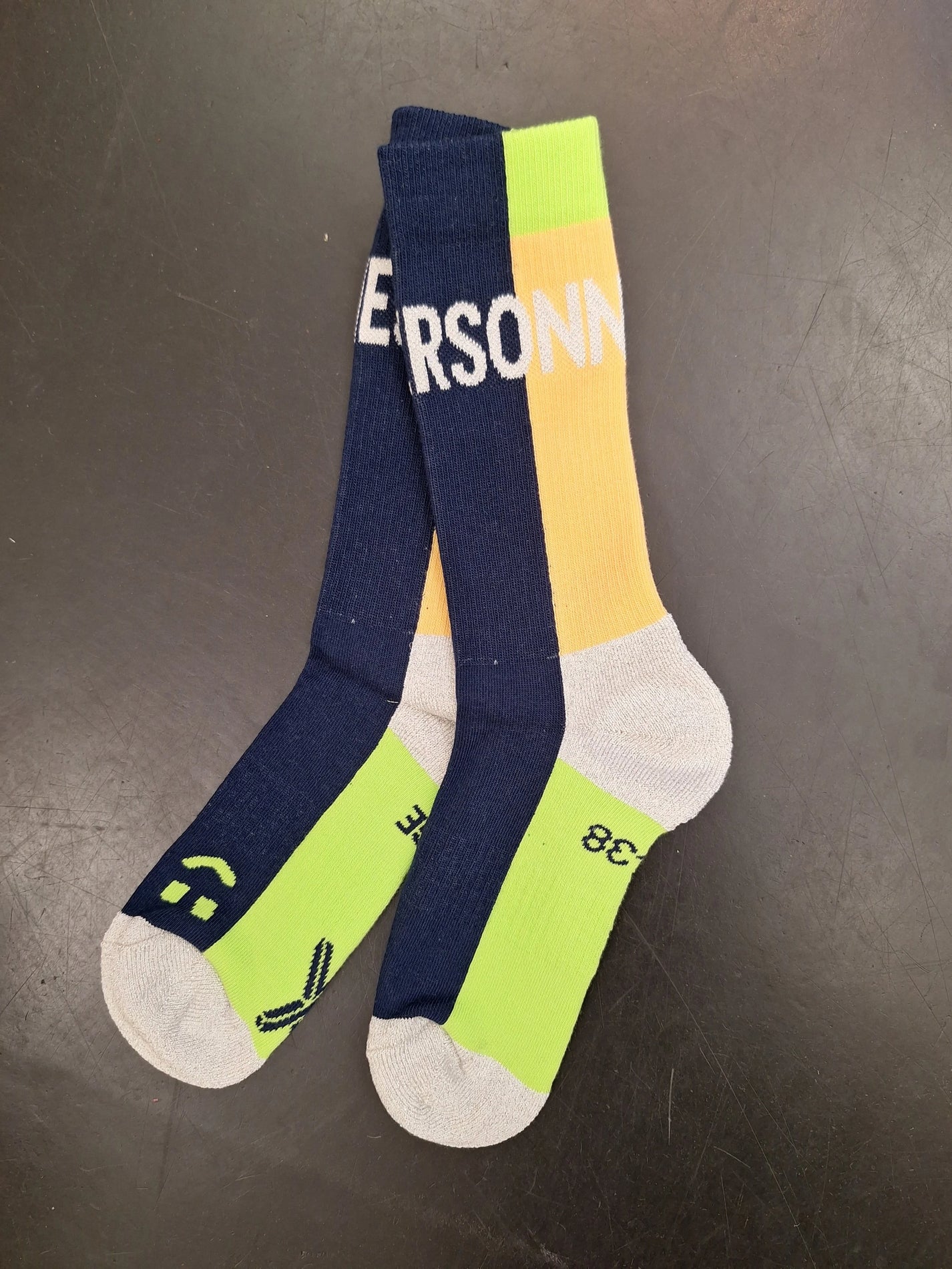 XPersonnes / Chaussettes Navy - Vert fluo - Pêche - Gris pailleté