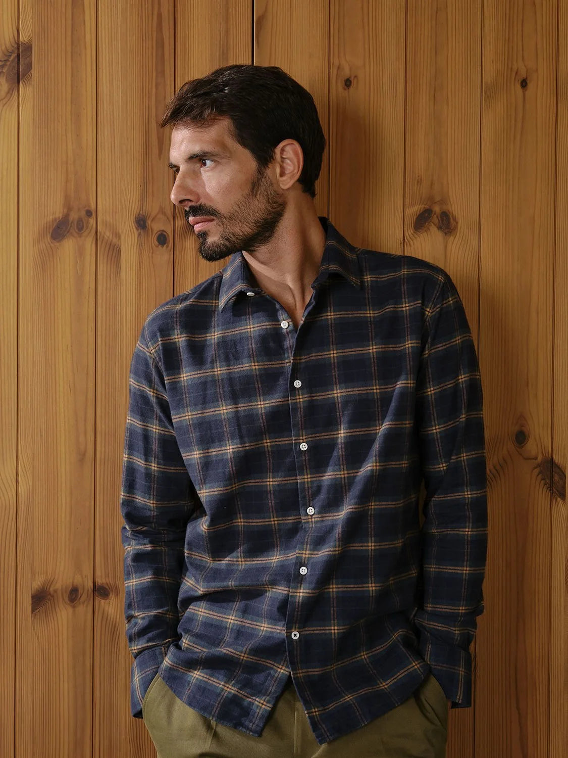 CARPASUS / Chemise Castanio flanelle, navy check