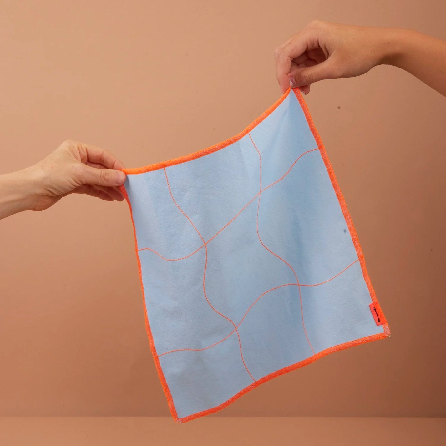 LABO / 2 Serviettes de Table, Bleu-orange fluo