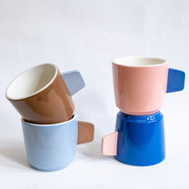 Tasse Cappuccino 25 / Bleu, bleu clair, rose