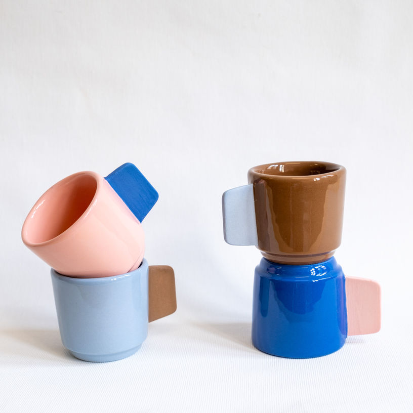 Tasse Espresso 25 / Bleu, bleu clair, rose