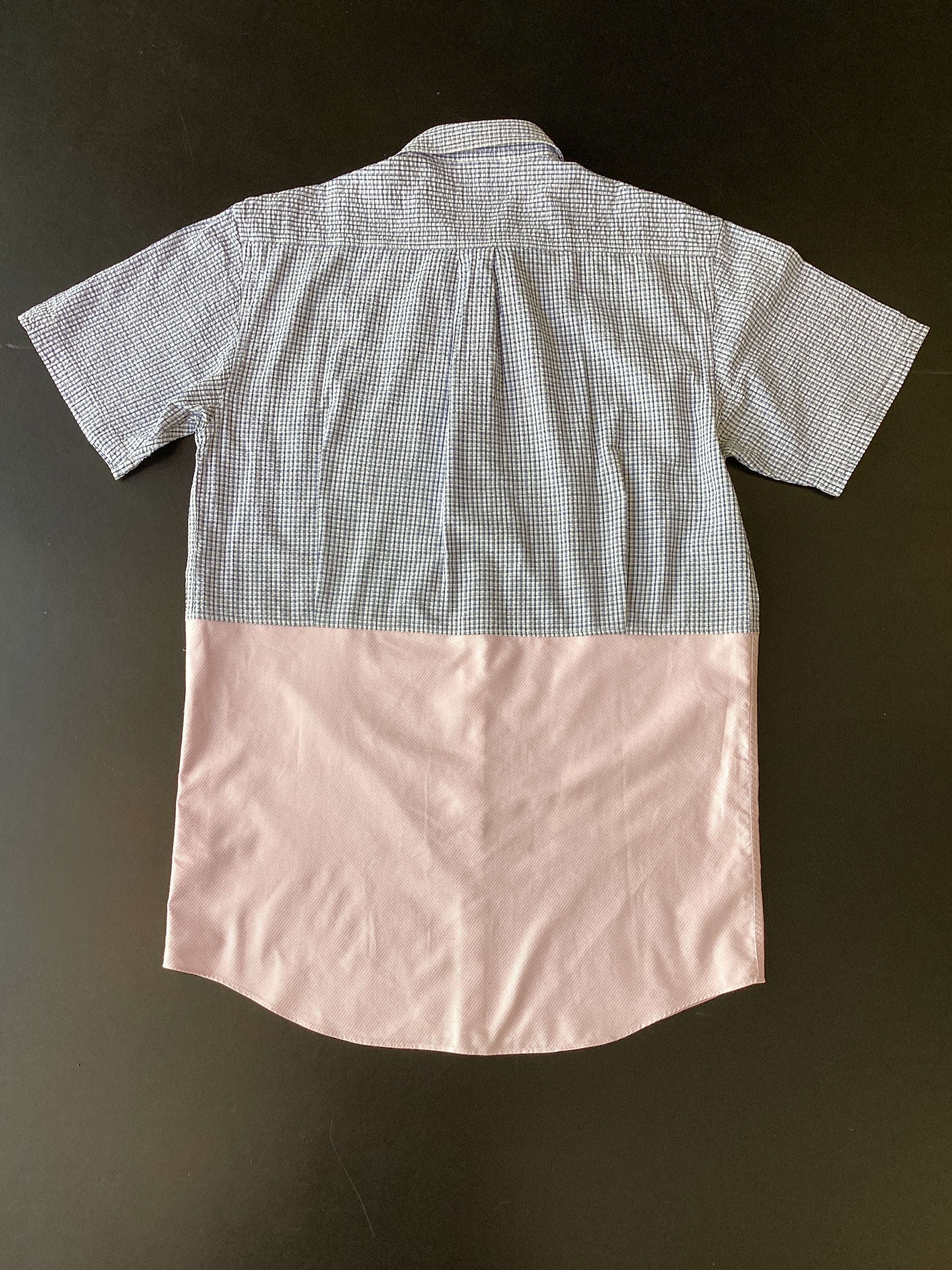 RE/Papa's shirt / Robe N°54, carreaux bleu/rose pastel