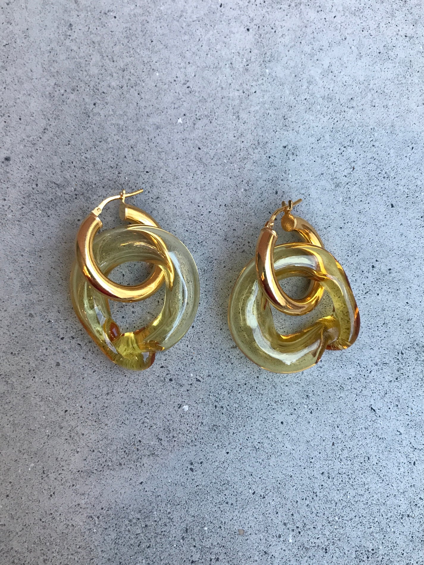 NEUS / BO verre chunky, jaune transparent